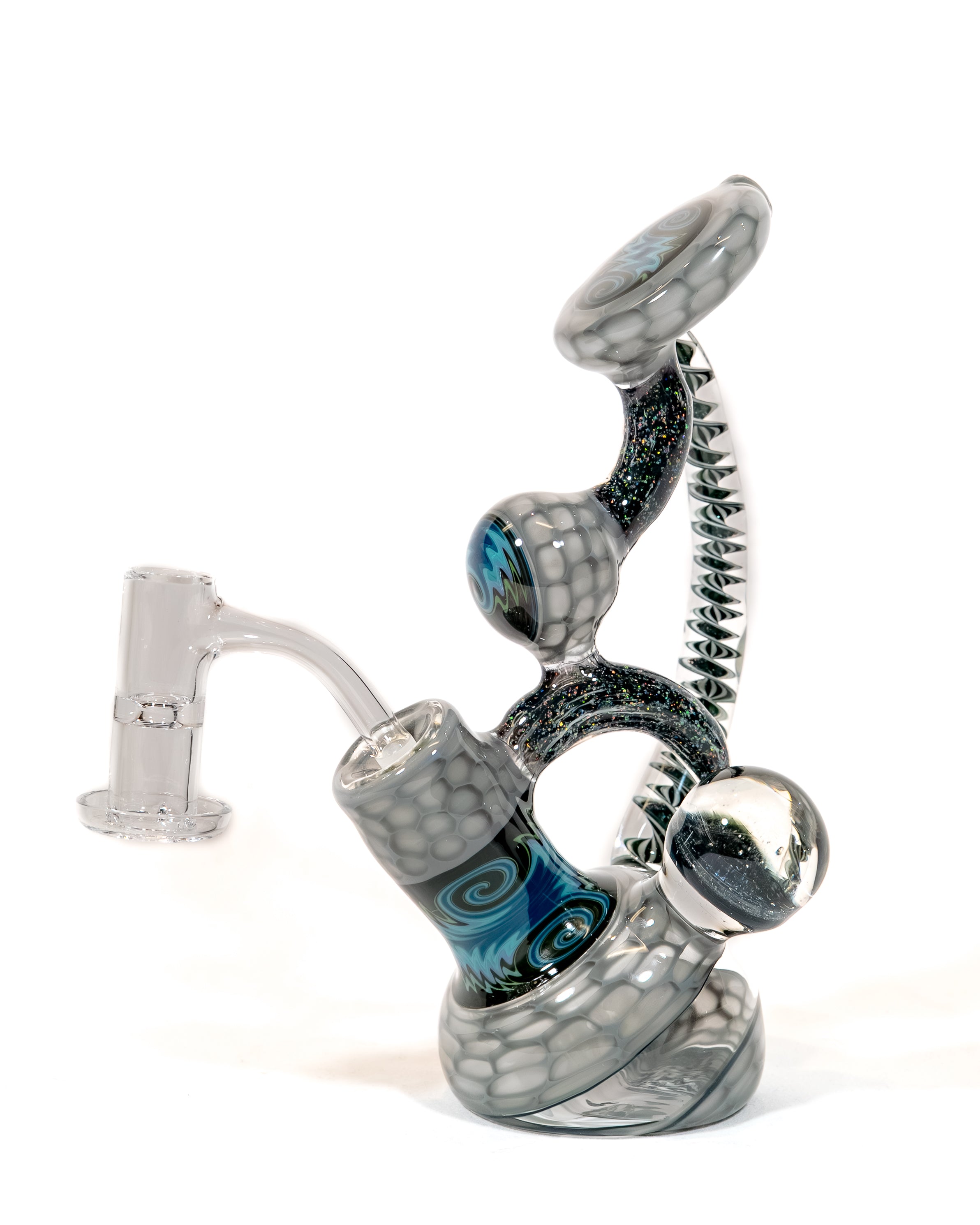 Oregon Gray Honeycomb Dab Rig w/ Crushed Opal