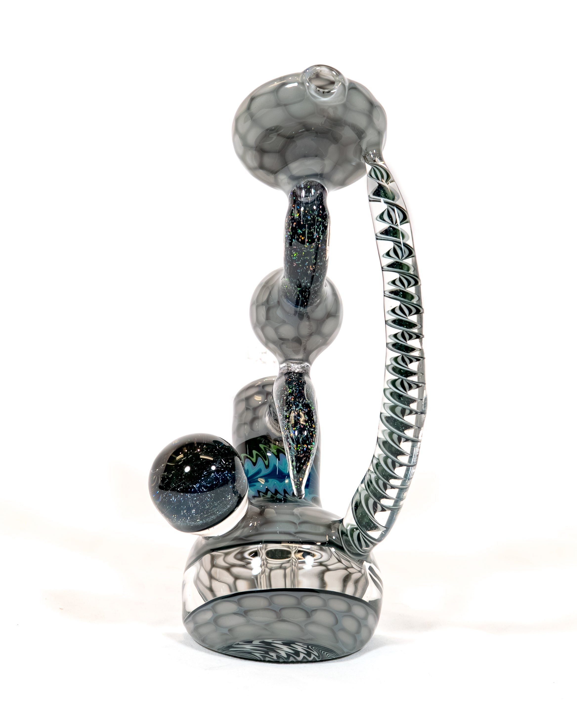 Oregon Gray Honeycomb Dab Rig w/ Crushed Opal