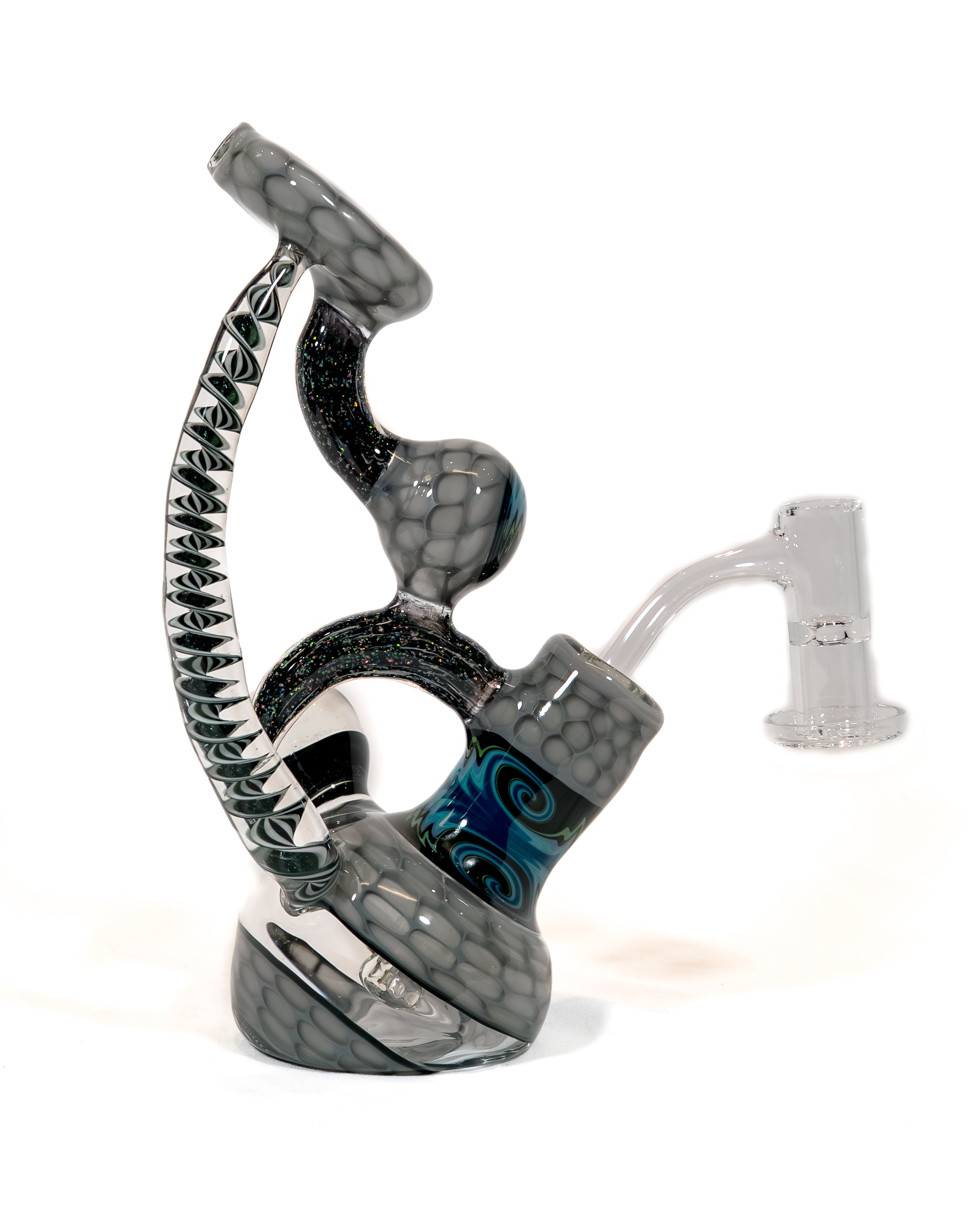Oregon Gray Honeycomb Dab Rig w/ Crushed Opal