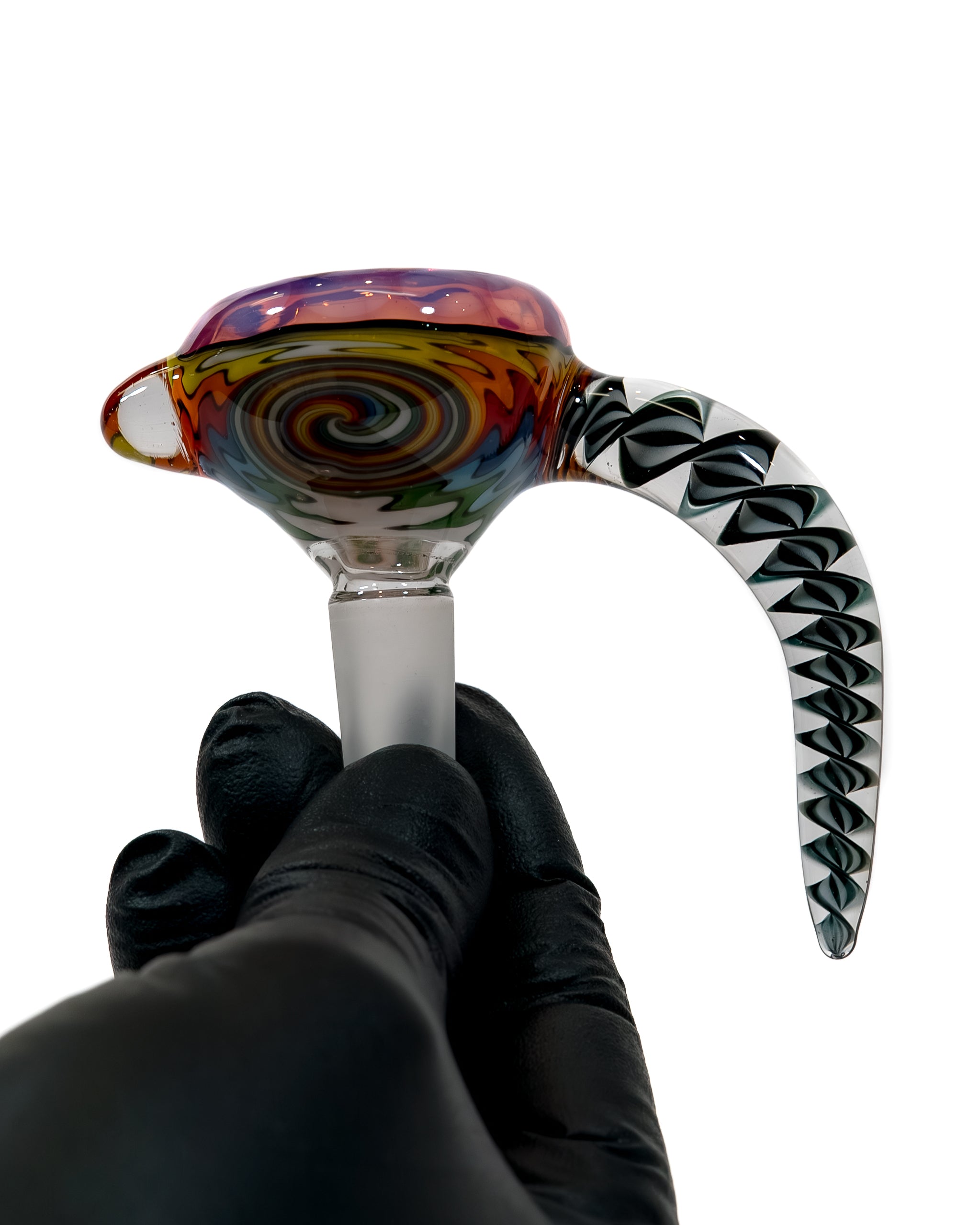 Karmaline Honeycomb Dichroic Bubbler w/ Fire & Ice Linework