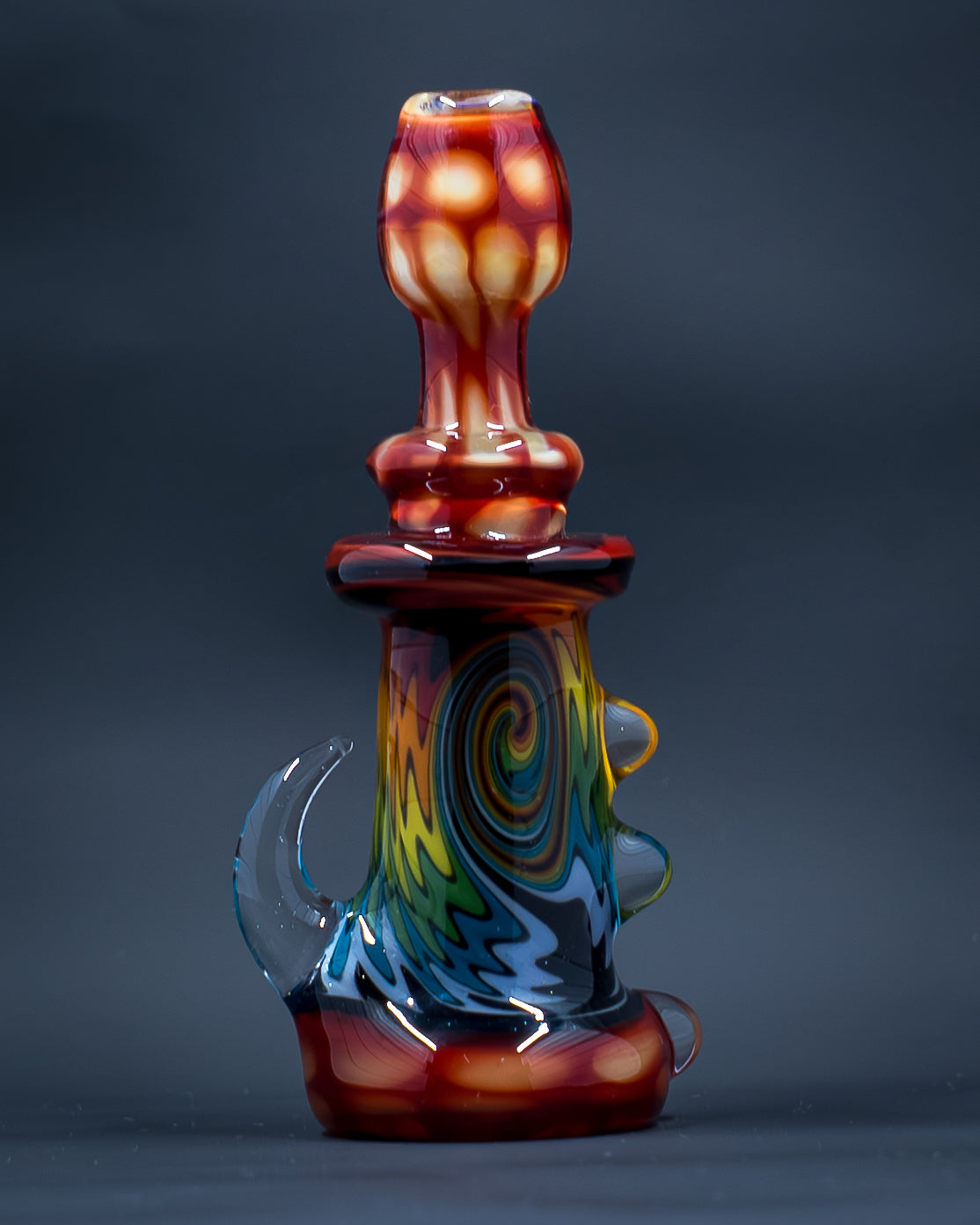 Red & Yellow Honeycomb Chillum