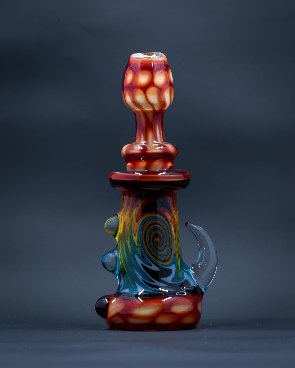 Red & Yellow Honeycomb Chillum