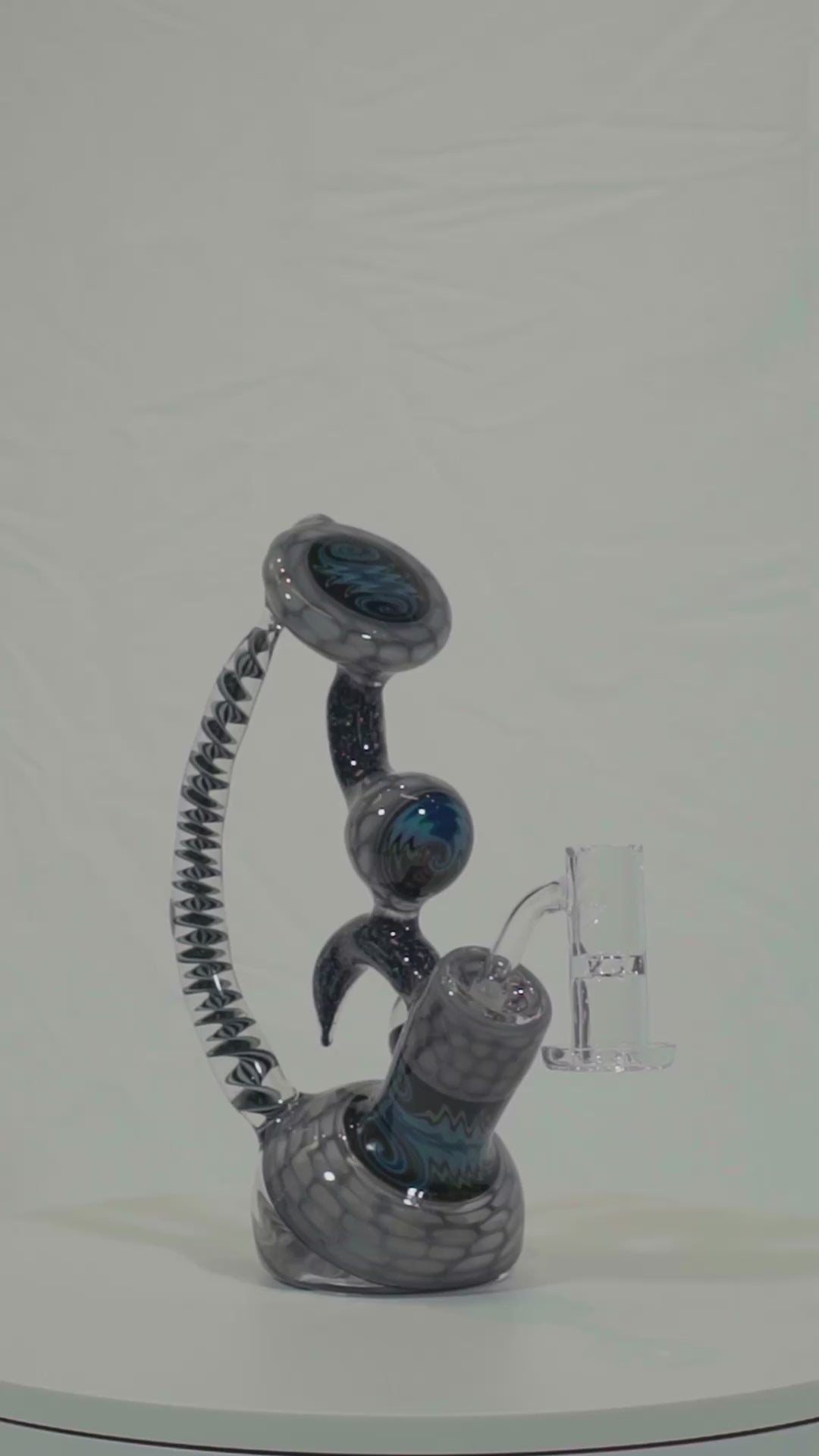 Oregon Gray Honeycomb Dab Rig w/ Crushed Opal
