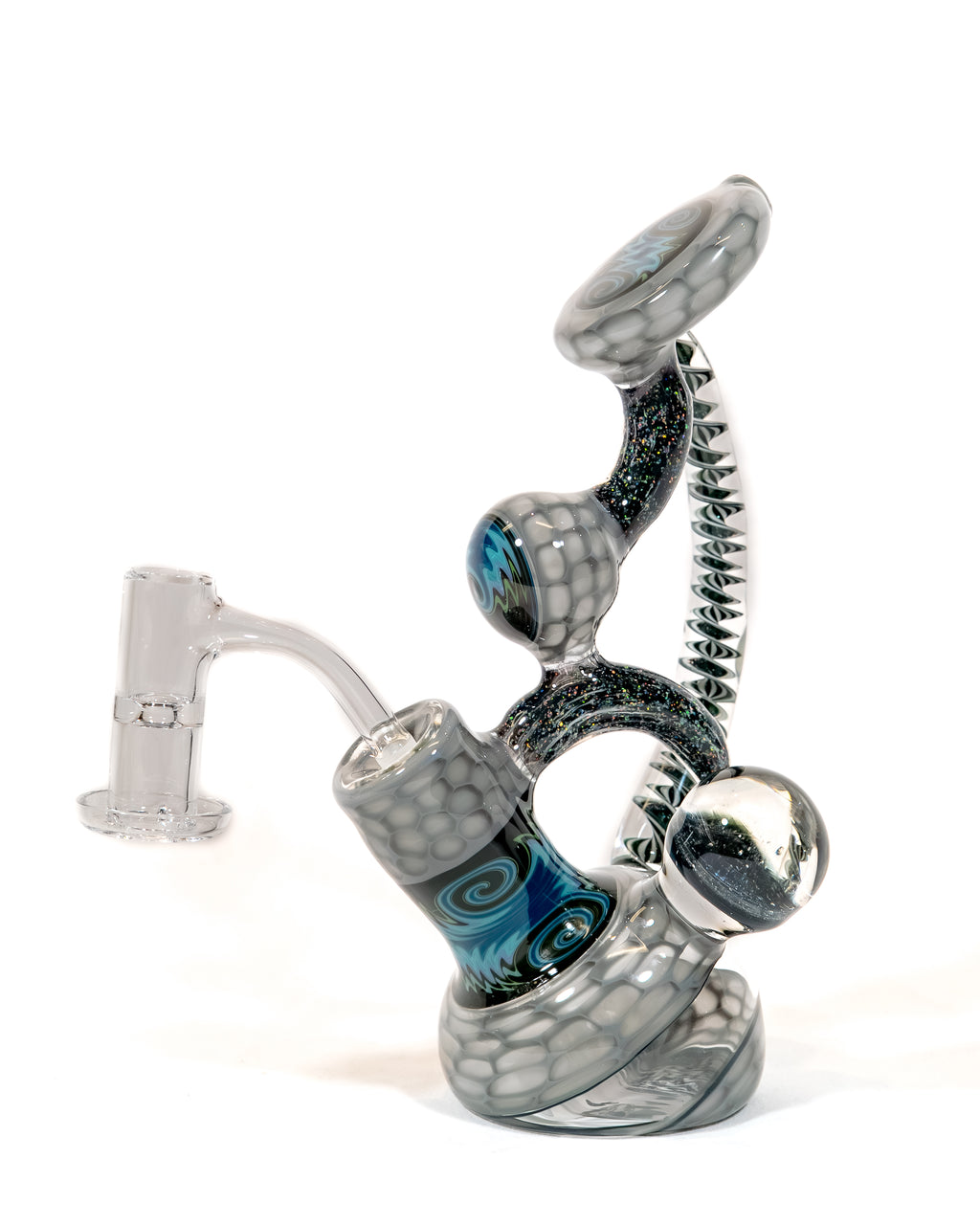 Oregon Gray Honeycomb Dab Rig w/ Crushed Opal