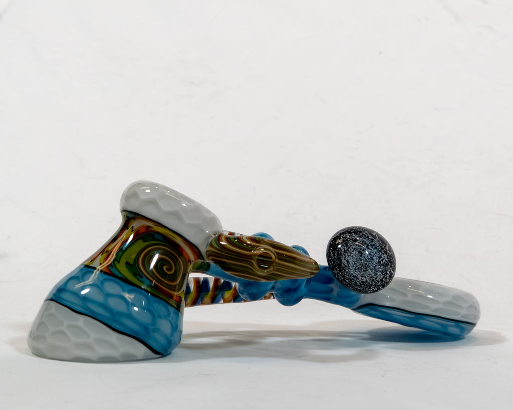 Sky Blue & White Dry Hammer w/ Galaxy Marble