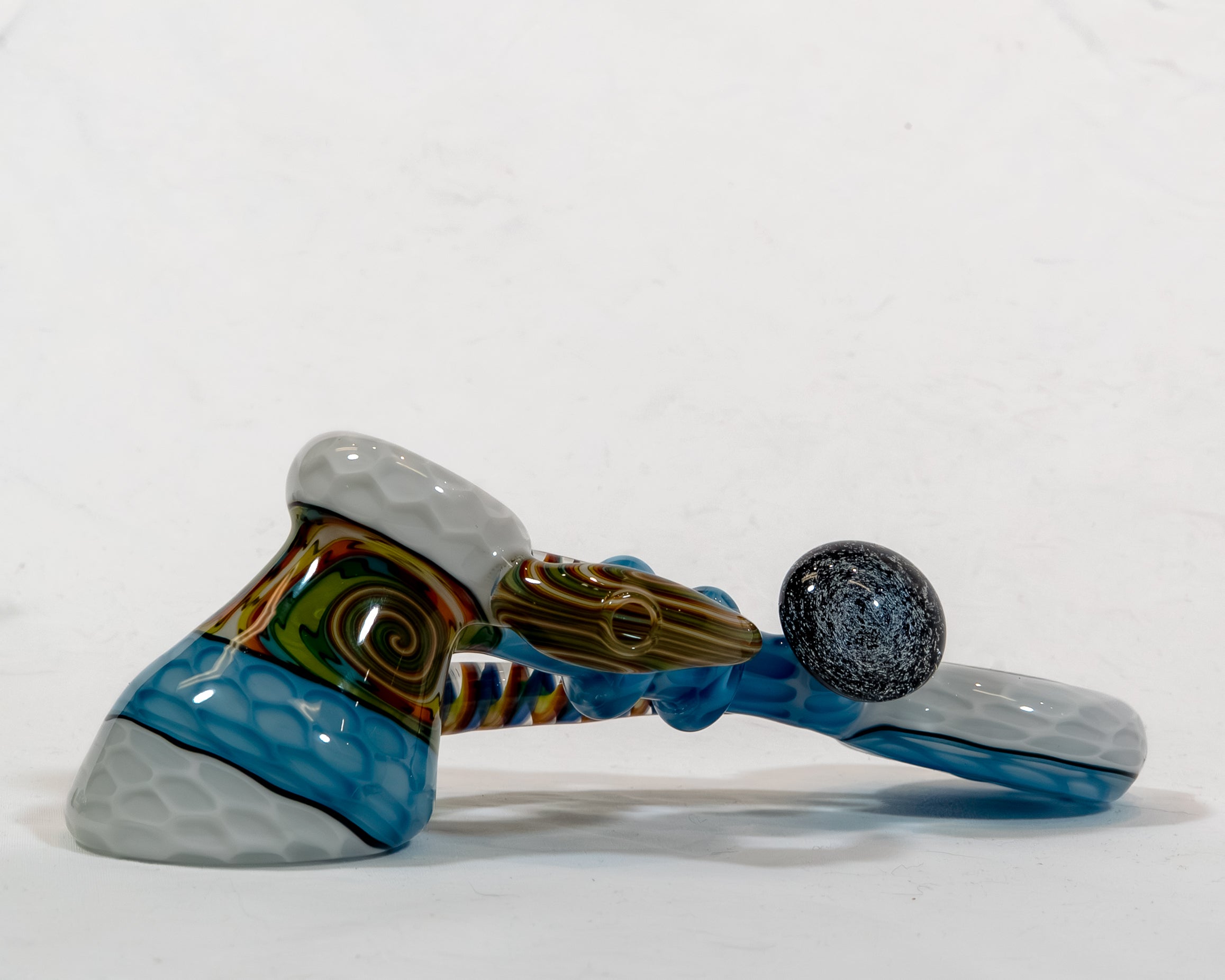 Sky Blue & White Dry Hammer w/ Galaxy Marble