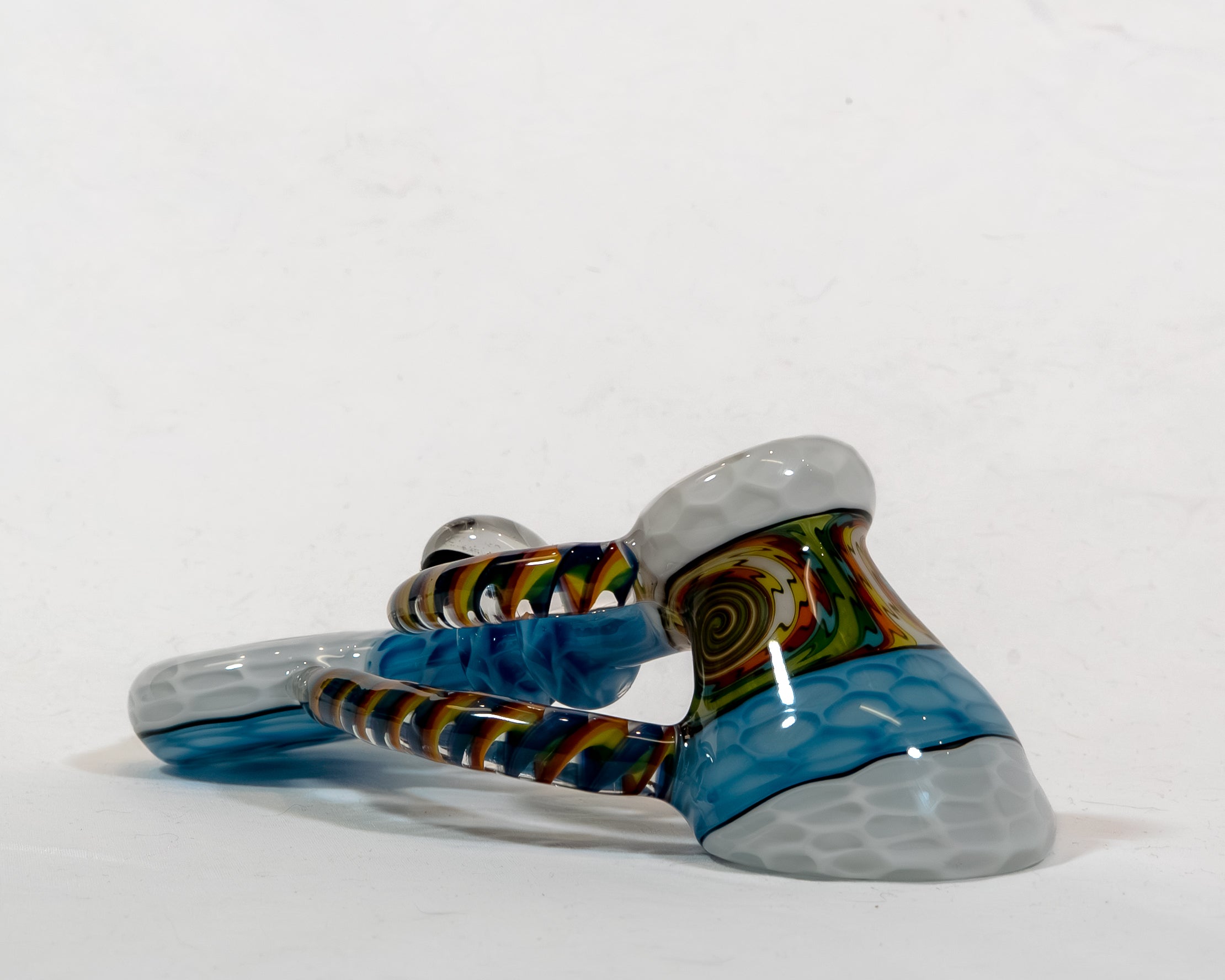 Sky Blue & White Dry Hammer w/ Galaxy Marble